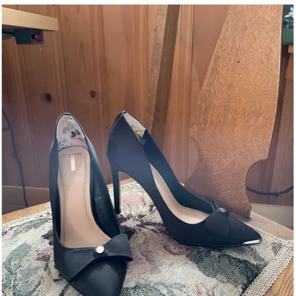 Ted baker black gold bow high heels size 36 5.5 / 6 nwot - Picture 3 of 15